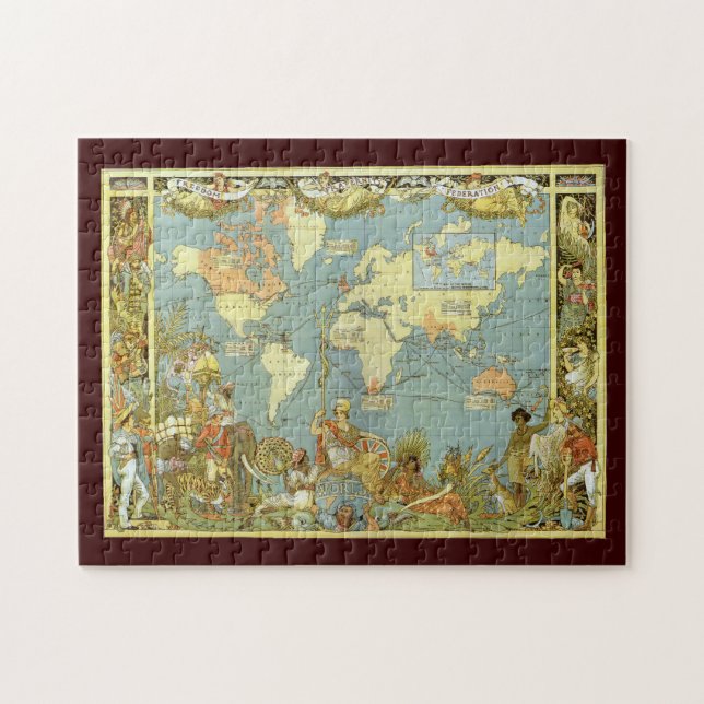 Antique World Map of the British Empire, 1886 Puzzle (Horizontal)