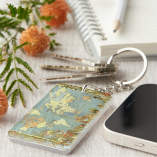 Antique World Map of the British Empire, 1886 Schlüsselanhänger