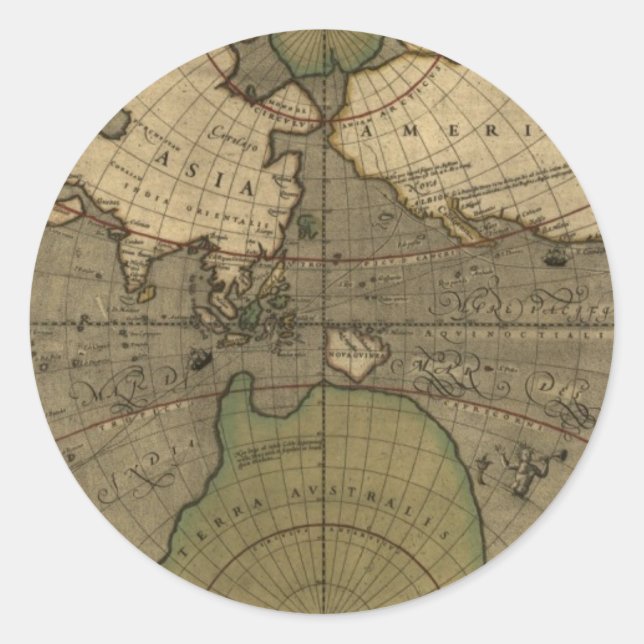 Antique World Map Stickers (Vorderseite)