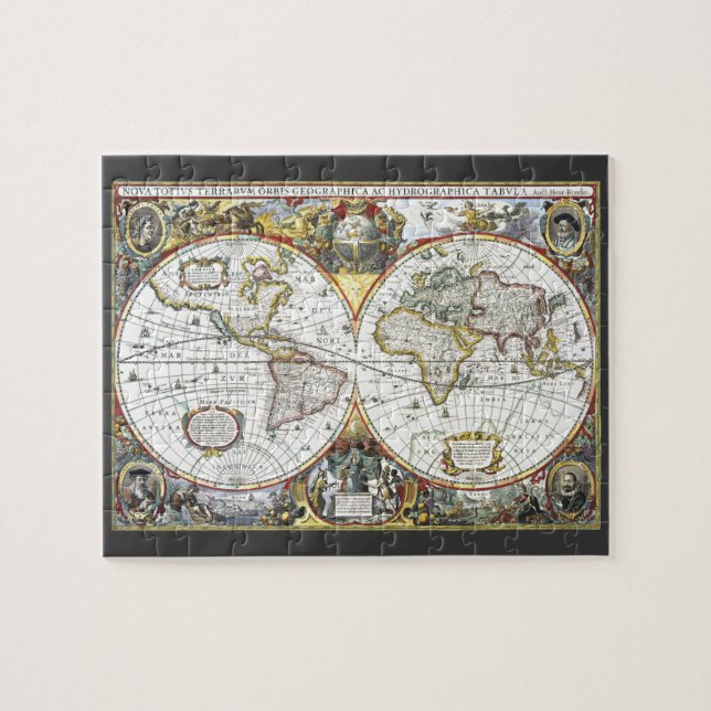 Antique World Map von Hendrik Hondius, 1630 Puzzle (Horizontal)