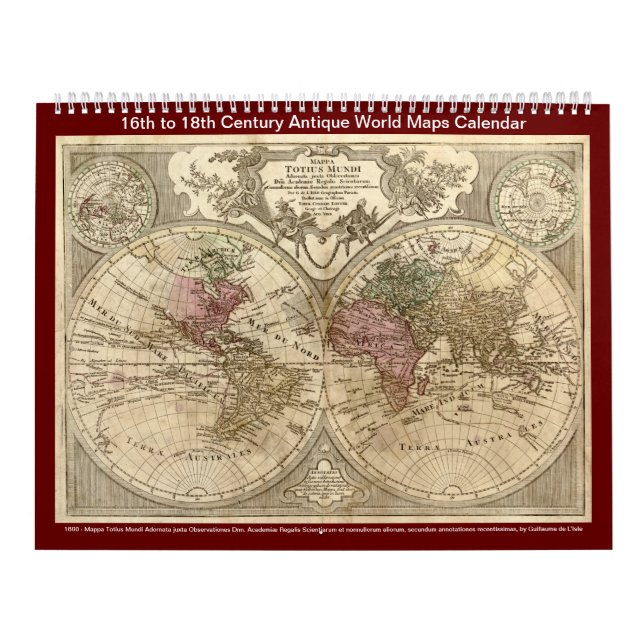 Antique World Maps - 16. bis 18. Jahrhundert Kalender (Titelbild)