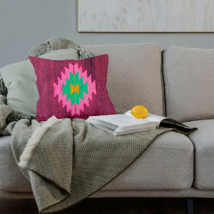 Antique Woven Wine Berry Vintag Türkisches Kilim R Kissen