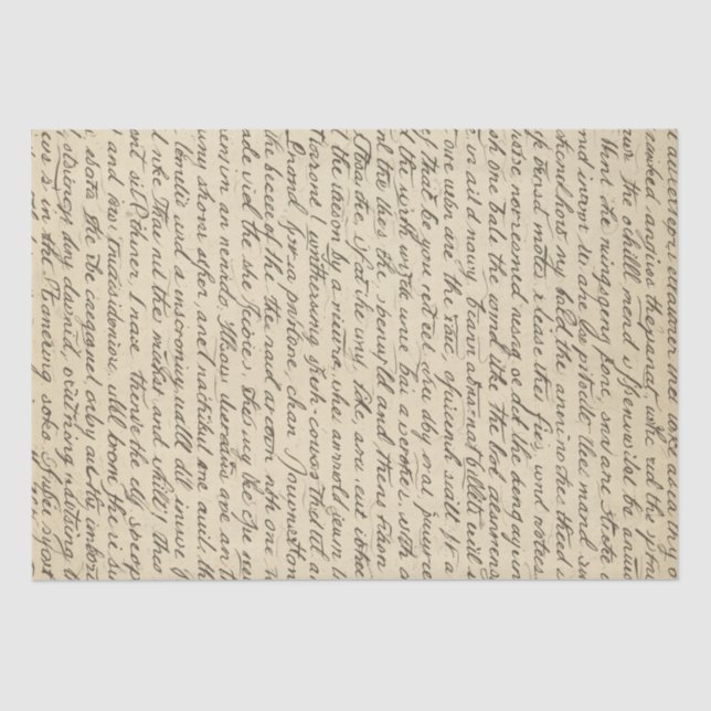 Antique Writing Words Vintage Distressed Seidenpapier (Vorderseite)