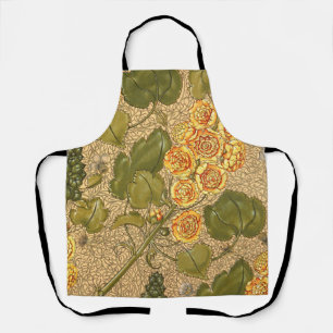 Antique Yellow Flowers All-Over Print Apron Schürze