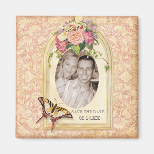 Antiqued viktorianischer Rosen-Save the Date Magnet