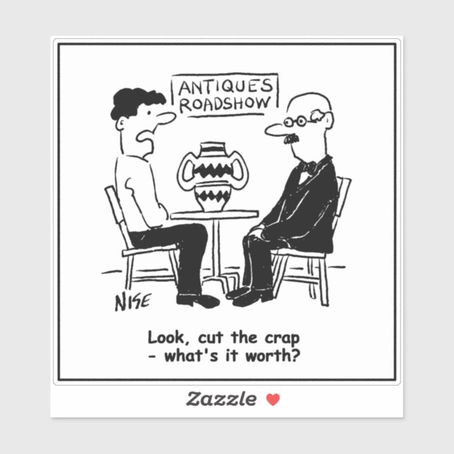 Antiques Expert. What's It Worth Funny Valuation Aufkleber (Blatt)