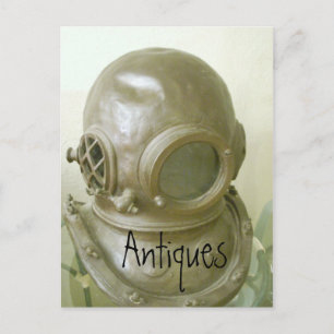 Antiques Postcard Vintager Helm Postkarte