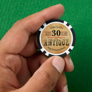 Antiquiert, Antik, Gereift und Vintage 30. Geburts Pokerchips