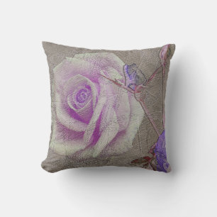 Antiquierte Lila Rose Scratch Textur Kissen