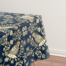 Antiquierte Vogelwillow-Style Navy Blue Tablecloth