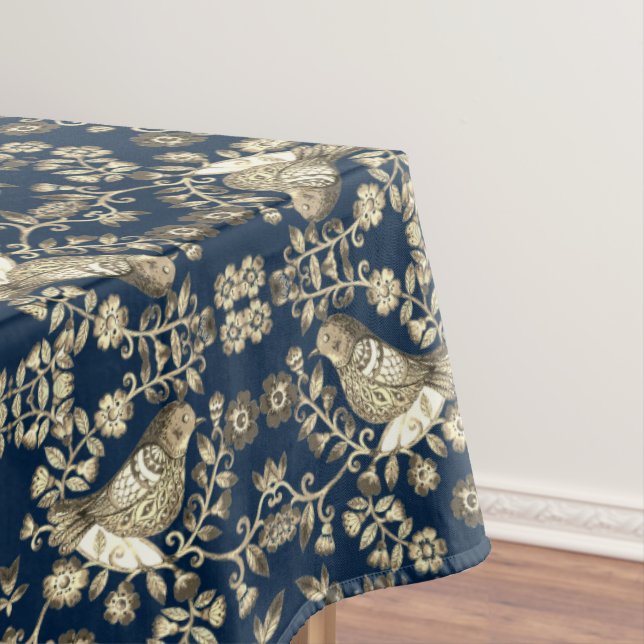 Antiquierte Vogelwillow-Style Navy Blue Tablecloth Tischdecke (Beispiel)