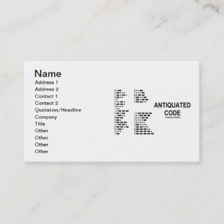 Antiquierter Code (internationales Morsealphabet) Visitenkarte