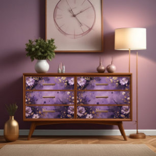 Antiquitäten Golden Petals & Plum Twilight Decoupa Seidenpapier
