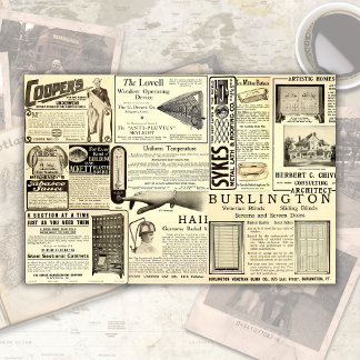 Antiquitäten-Händler-Werbung Ephemera Seidenpapier