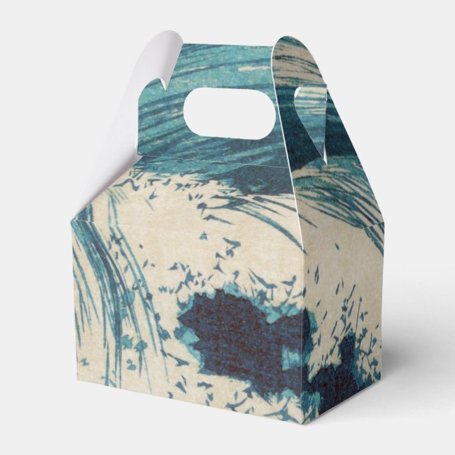 Antiquitäten Japanisch Blue Waves Ocean Print Geschenkschachtel (Vorderseite)