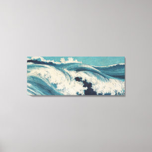 Antiquitäten Japanisch Blue Waves Ocean Print Leinwanddruck