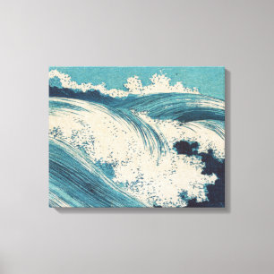 Antiquitäten Japanisch Blue Waves Ocean Print Leinwanddruck