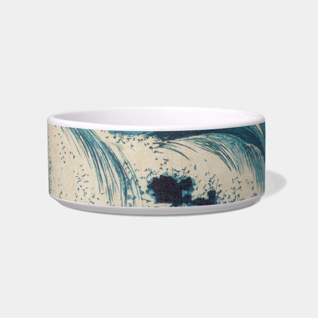 Antiquitäten Japanisch Blue Waves Ocean Print Napf (Vorderseite)