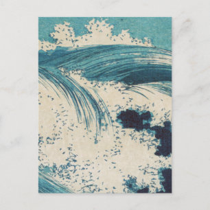 Antiquitäten Japanisch Blue Waves Ocean Print Postkarte