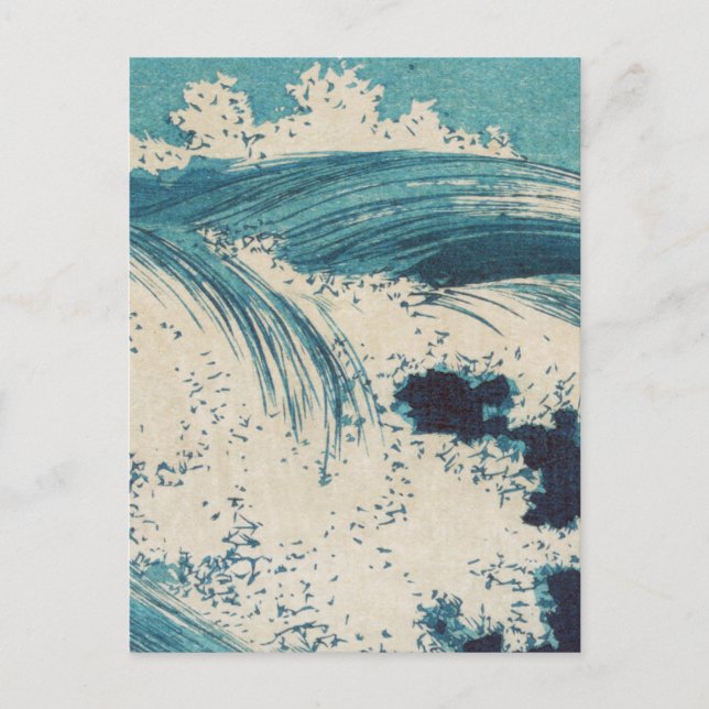 Antiquitäten Japanisch Blue Waves Ocean Print Postkarte (Vorderseite)