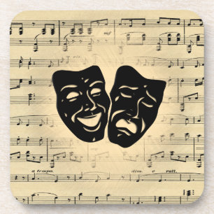 Antiquitäten Musik und Theatermasken Getränkeuntersetzer