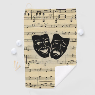 Antiquitäten Musik und Theatermasken Golfhandtuch