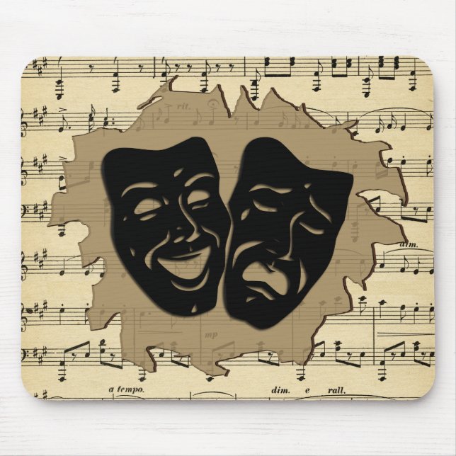 Antiquitäten Musik und Theatermasken Mousepad (Vorne)