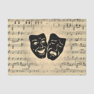 Antiquitäten Musik und Theatermasken Seidenpapier