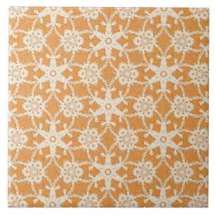 Antiquitäten - Orange und Creme Fliese
