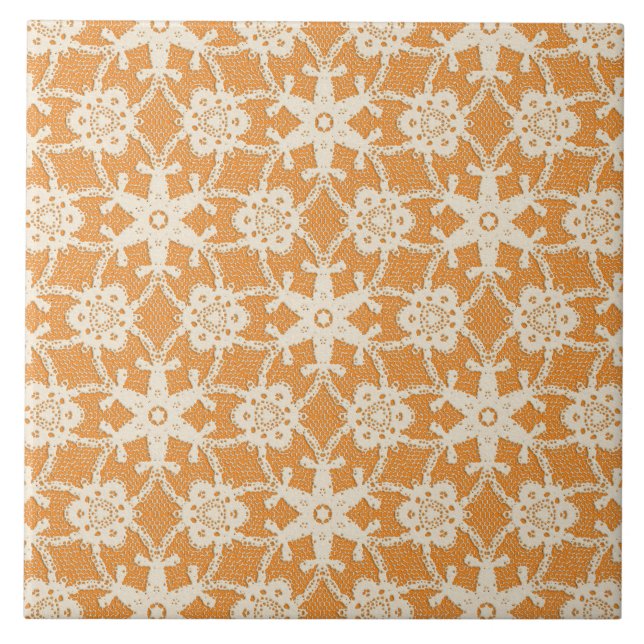 Antiquitäten - Orange und Creme Fliese (Vorderseite)