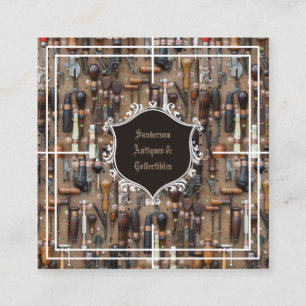 Antiquitäten Sammlerstücke Vintage Tools Quadratische Visitenkarte