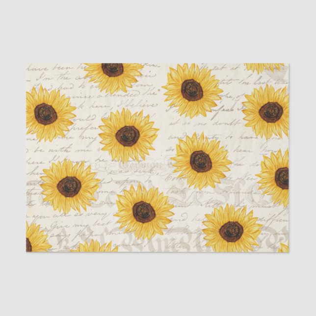 Antiquitäten Sonnenblumen Blumenzwiebelpapier Seidenpapier (Vorderseite)