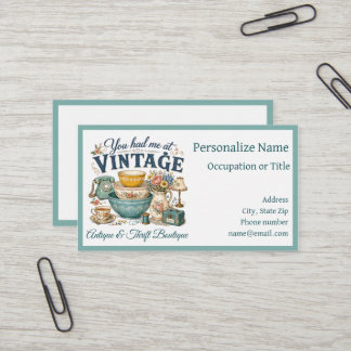 Antiquitäten- & Vintage-Boutique Second-Hand-Shop Visitenkarte