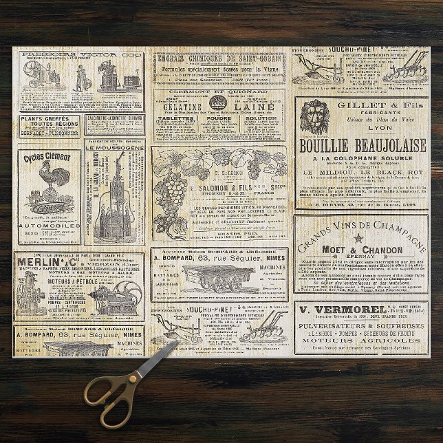 Antiquitäten Vintages Französisches Gartenmuseum Seidenpapier (Von Creator hochgeladen)