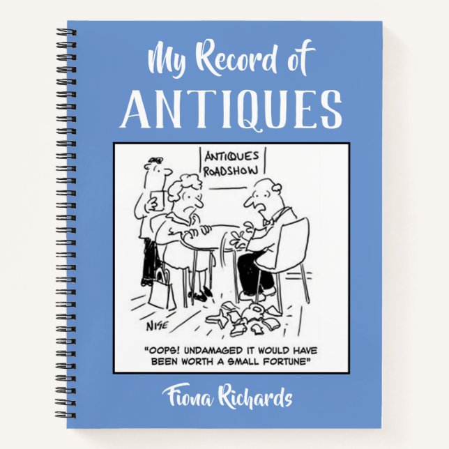 Antiquitätenaufzeichnung mit dem Namen des Eigentü Notizbuch (Vorderseite)