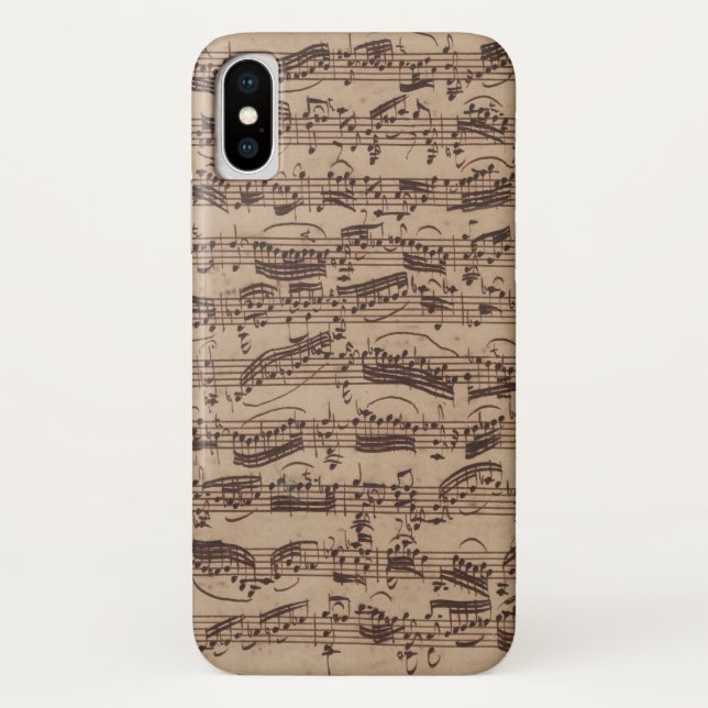 Antiquitätenblatt Musik Bach Manuskript Case-Mate iPhone Hülle (Rückseite)