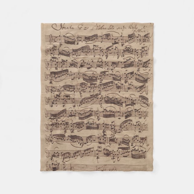 Antiquitätenblatt Musik Bach Manuskript Fleecedecke (Vorderseite)