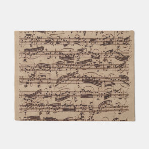 Antiquitätenblatt Musik Bach Manuskript Fußmatte