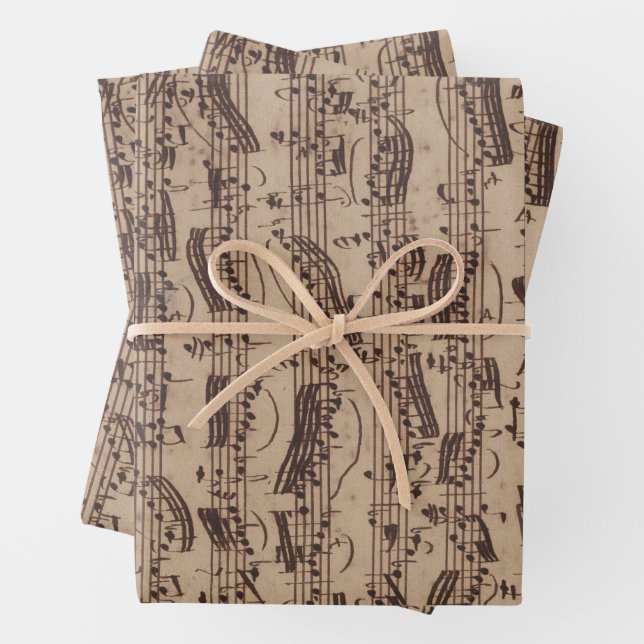 Antiquitätenblatt Musik Bach Manuskript Geschenkpapier Set (Beispiel)