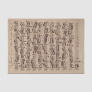 Antiquitätenblatt Musik Bach Manuskript Seidenpapier