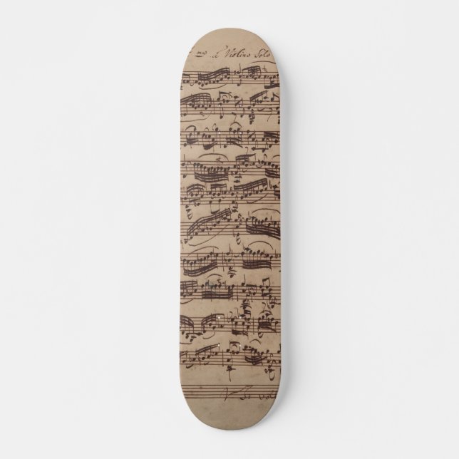 Antiquitätenblatt Musik Bach Manuskript Skateboard (Vorne)