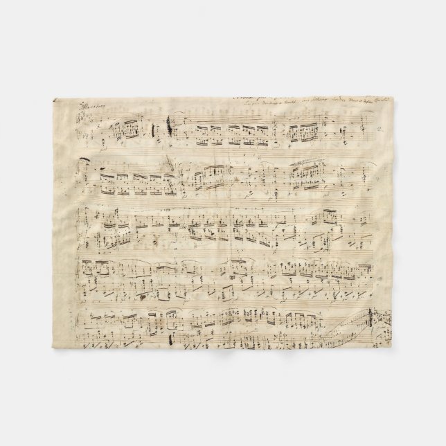 Antiquitätenblatt Musik Chopin Manuskript Fleecedecke (Vorderseite (Horizontal))