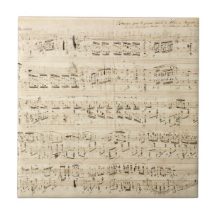 Antiquitätenblatt Musik Chopin Manuskript Fliese