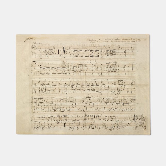 Antiquitätenblatt Musik Chopin Manuskript Fußmatte (Vorderseite)