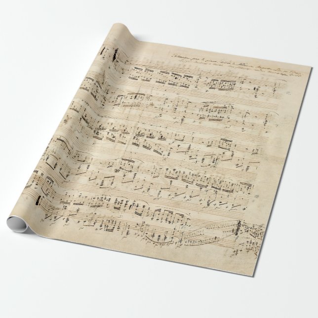 Antiquitätenblatt Musik Chopin Manuskript Geschenkpapier (Ungerollt)