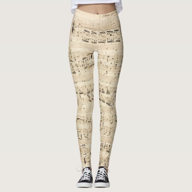 Antiquitätenblatt Musik Chopin Manuskript Leggings (Vorderseite)