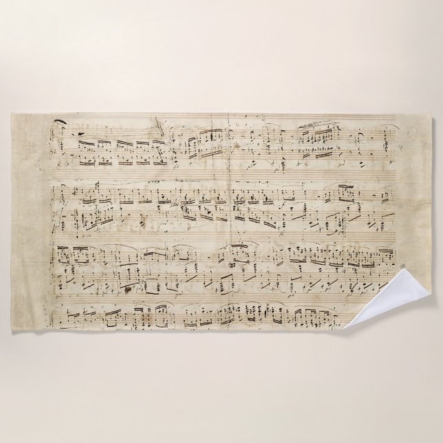 Antiquitätenblatt Musik Chopin Manuskript Strandtuch (Vorderseite)