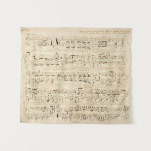 Antiquitätenblatt Musik Chopin Manuskript Wandteppich