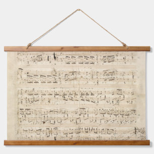 Antiquitätenblatt Musik Chopin Manuskript Wandteppich Mit Holzrahmen