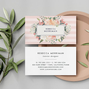 Antiquitätenblumen und Blütenstreifen Visitenkarte